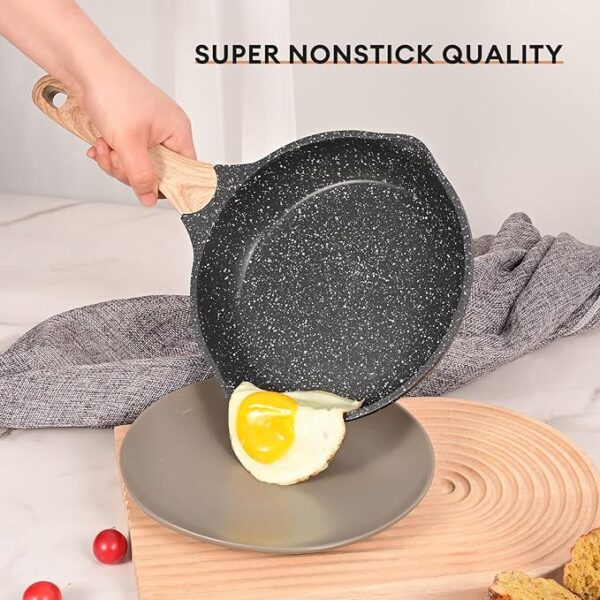 JEETEE 23-Piece Nonstick Pots and Pans Set – Granite Stone Cookware for Induction, PFOA-Free, Healthy Kitchen Cooking Set (Gray) - Image 4