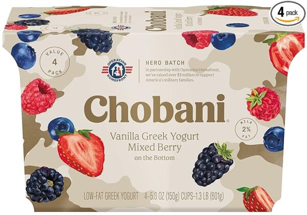Chobani Vanilla Greek Yogurt | Mixed Berry 4-Pack - Image 2