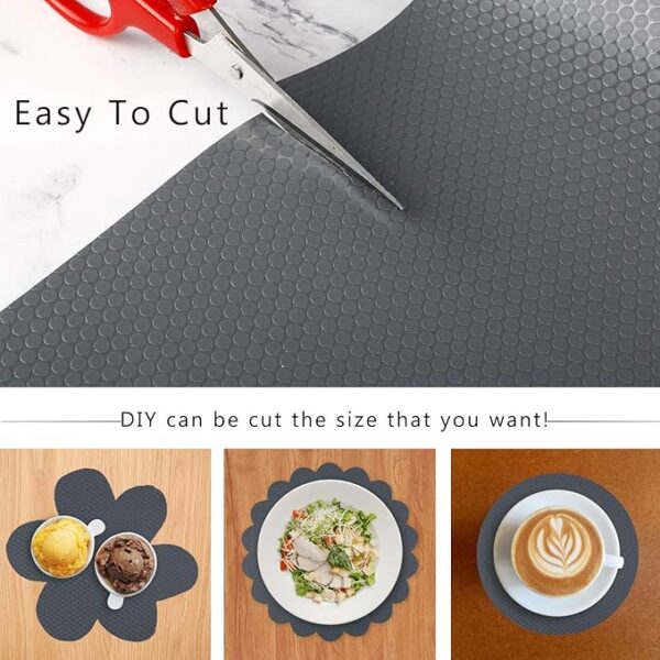 HooTown Shelf Liner – Non-Adhesive Waterproof Drawer & Cabinet Mat, 11.8" x 6.5ft EVA Plastic Liner for Kitchen, Pantry, Closet & Cupboards (Gray) - Image 5