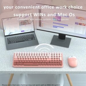 UBOTIE Peach Gradient Wireless Keyboard and Mouse Combo with Retro Typewriter Design – Ideal for Office and Home Use Amazon.com product listing (search: UBOTIE Peach Gradient Keyboard and Mouse Combo)