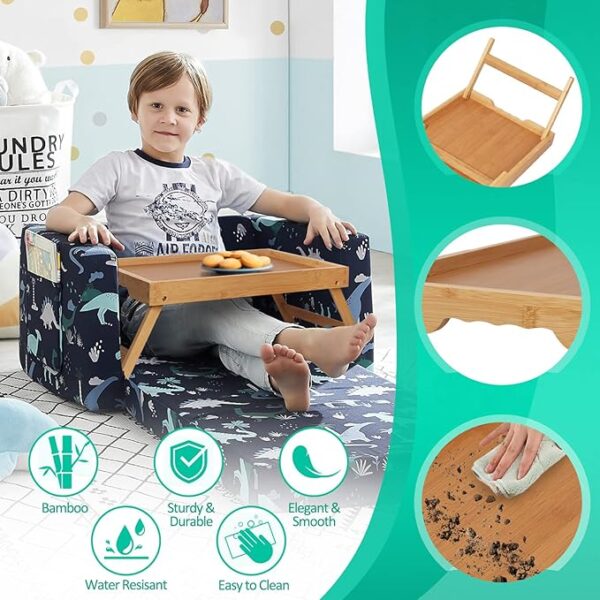 Artmeer Bamboo Bed Tray Table with Folding Legs – Breakfast in Bed Tray, TV Table, Laptop Desk & Snack Tray for Home Use - Image 4