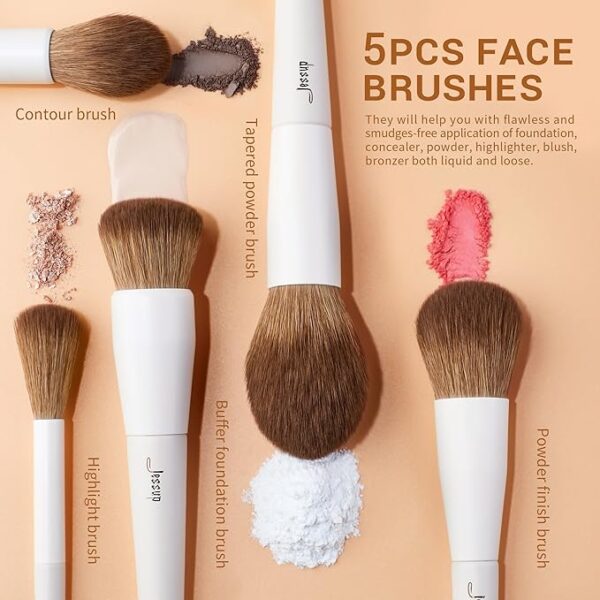 Jessup 14Pcs Makeup Brush Set – Premium Synthetic Brushes for Face & Eyes (T329) - Image 5