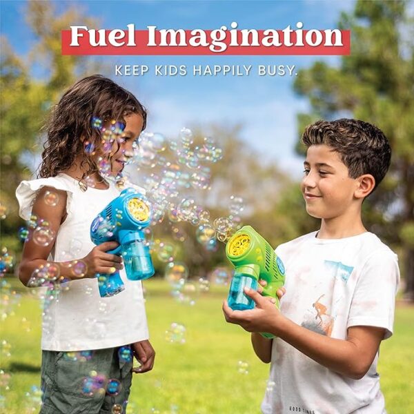 JOYIN 2-Pack Kids Bubble Guns with Refill – Bubble Machine for Toddlers & Kids Ages 1-8 – Outdoor Summer Toy, Party Favor & Birthday Gift - Image 4