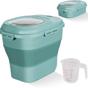 collapsible 50 lbs food storage container with wheels airtight & bpa free